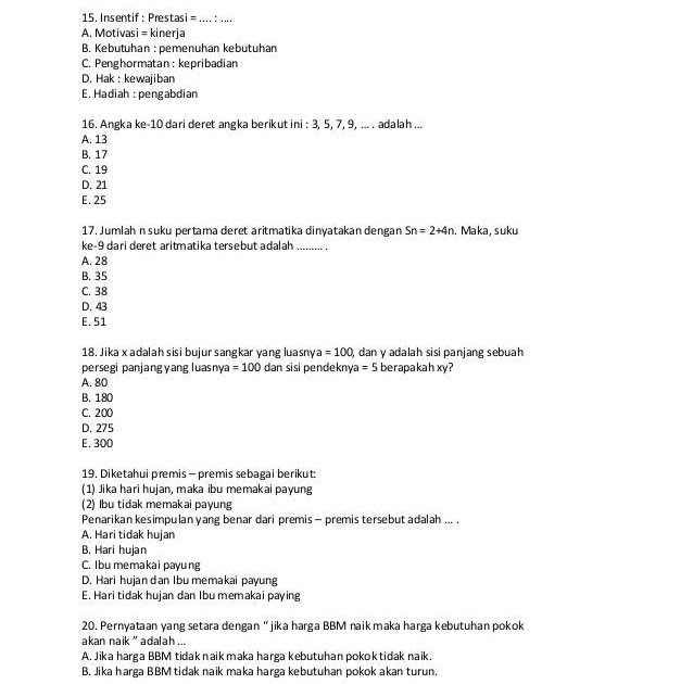 ➤ 23 download soal cpns 2019 dan kunci jawaban images