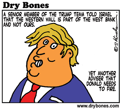 Dry Bones cartoon,America,Trump, Western Wall,Israel, Jerusalem,