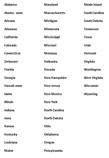 Printable list of 50 states printable states and capitals list 