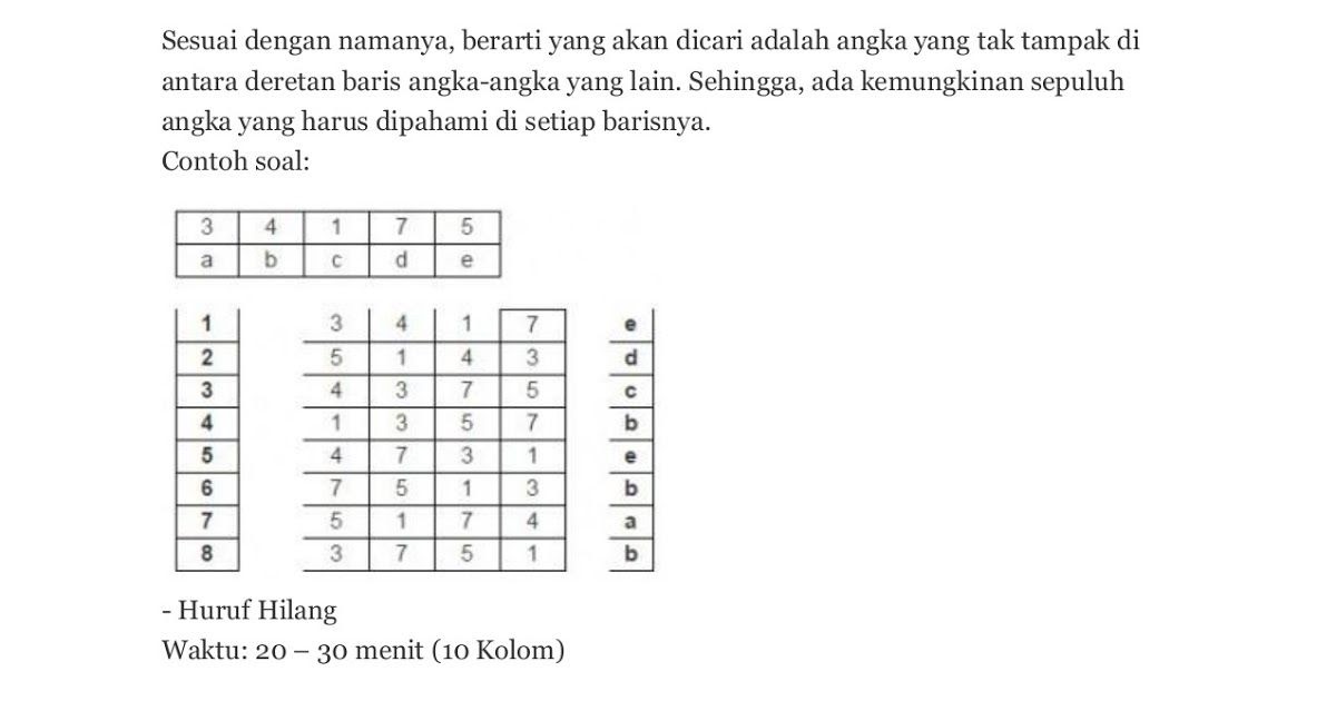 Download Soal Tes Psikotes Dan Jawabannya Pdf Peranti Guru