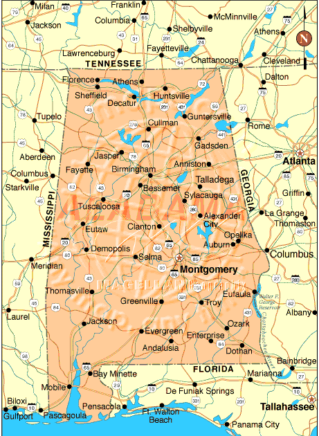 Georgia Alabama Map With Cities