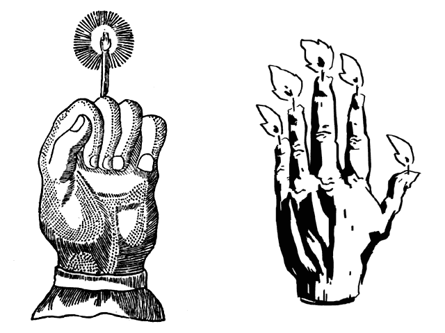 Dos formas diferentes de preparar una Mano de la Gloria.