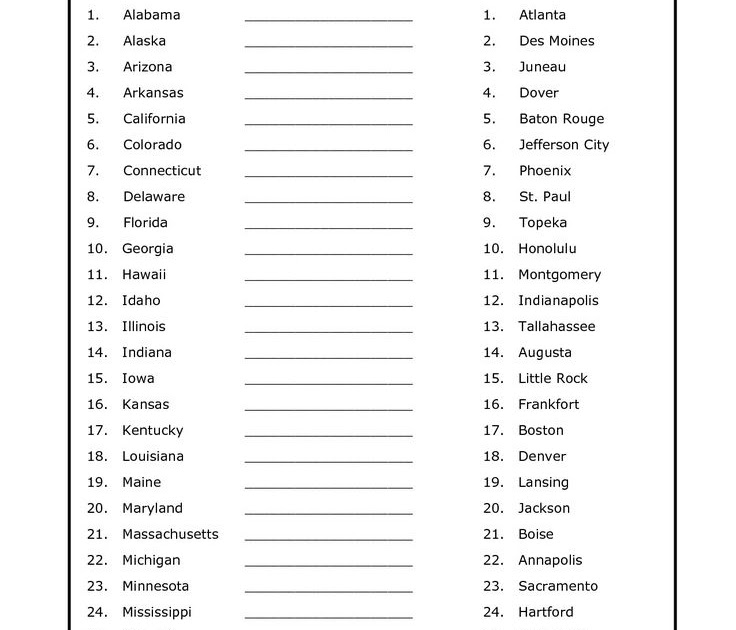 Quiz Worksheet About States / Midwest States and Capitals Quiz Pack by