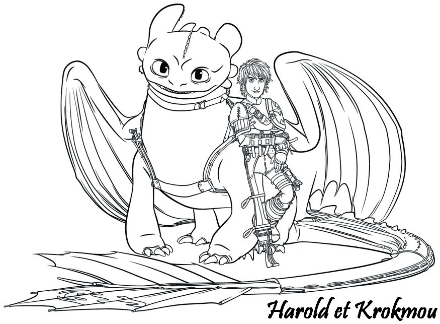 Coloriage Dragon Krokmou  Coloriage
