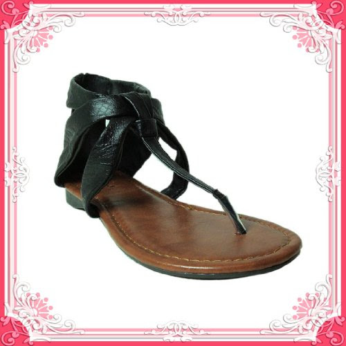 black thong gladiator sandals