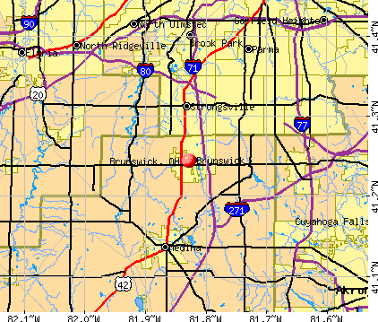 Brunswick Ohio Map