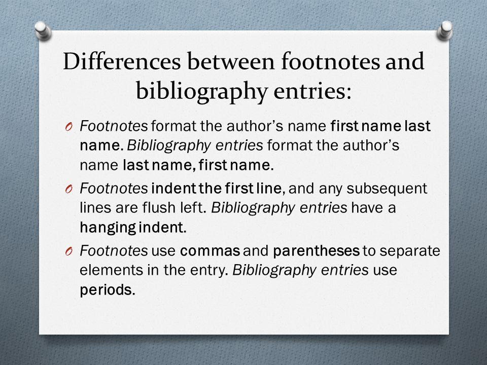 bibliography footnotes difference