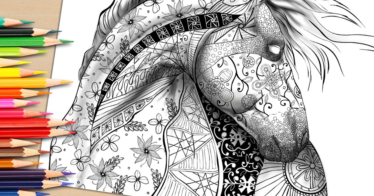 Horse Coloring Book For Adults  895+ SVG File for DIY Machine  Free SVG Sample Image