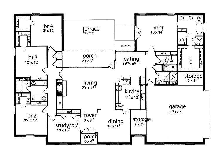 dream-house-5-bedroom-house-plans-single-story-bedroom-poster