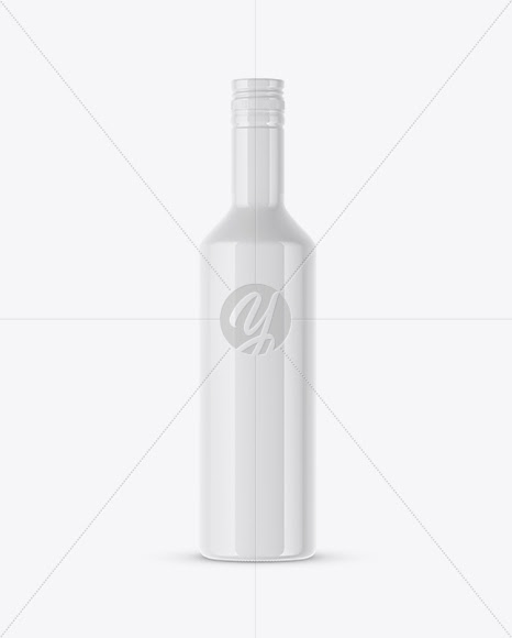 Download Download Glossy Ceramic Bottle With Paper Label Mockup Psd PSD Mockup Templates