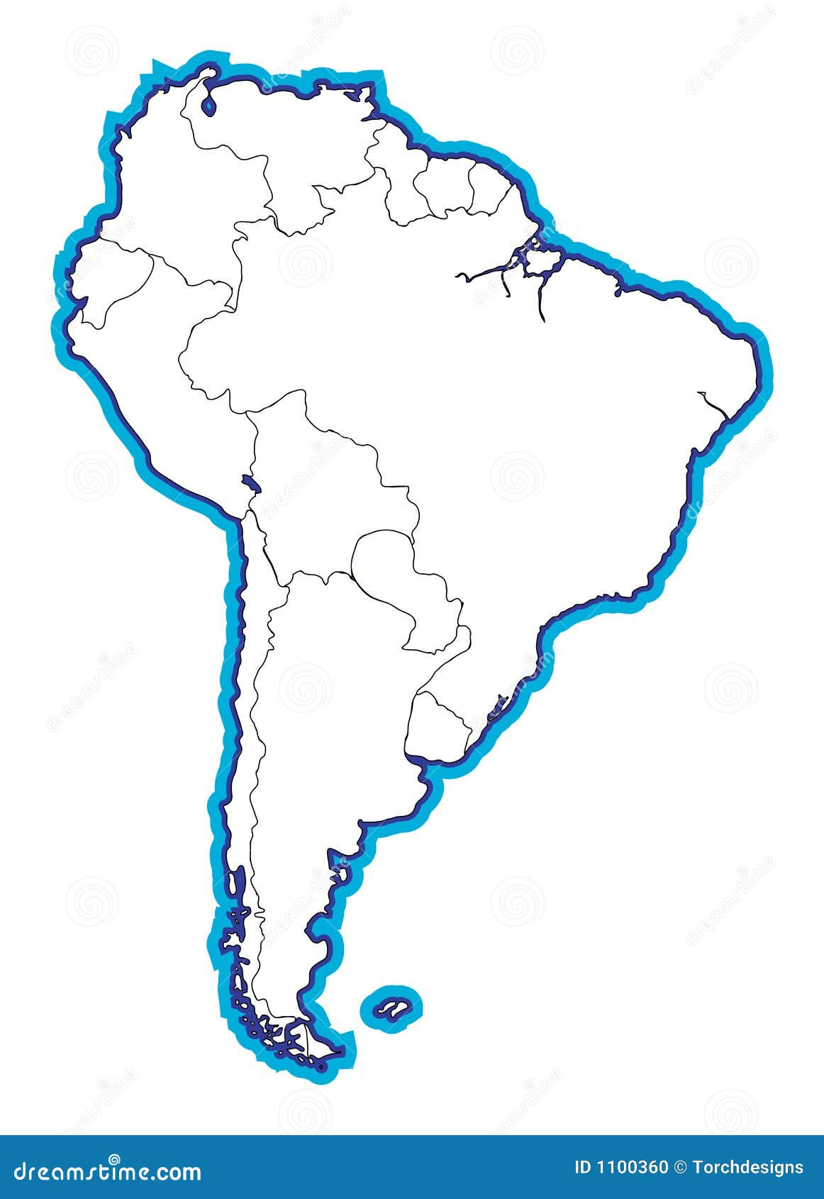 Map Of South America Without Names