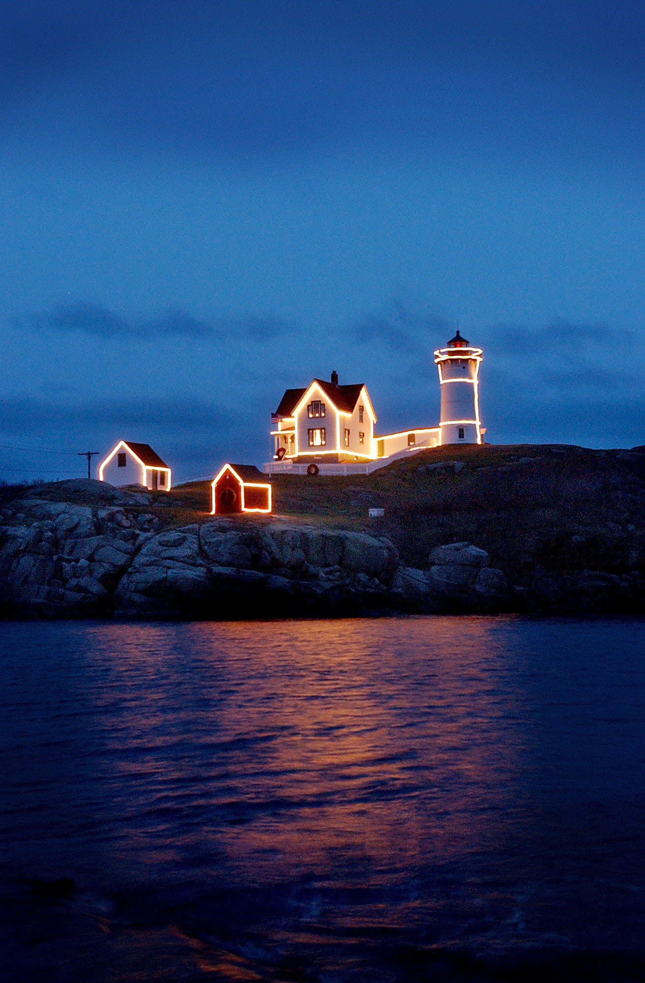 Lighting of the Nubble Lighthouse Christmas Event, York Beach, Maine