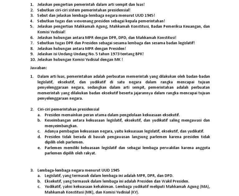 Soal Pilihan Ganda Tentang Pengelolaan Keuangan Negara Beserta Jawaban