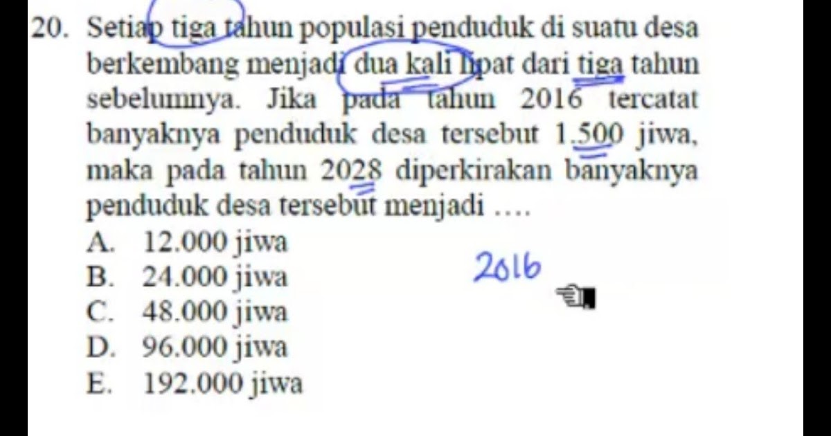 Contoh Soal Pertumbuhan