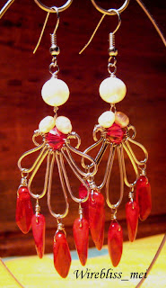 Wire Wrapped Earring Wire Wrapped Red Hot Chili Earring