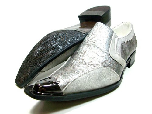 men silver prom shoes