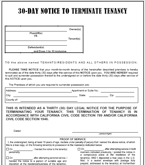 Pdf 30 Day Notice To Roommate Template HQ Printable Documents