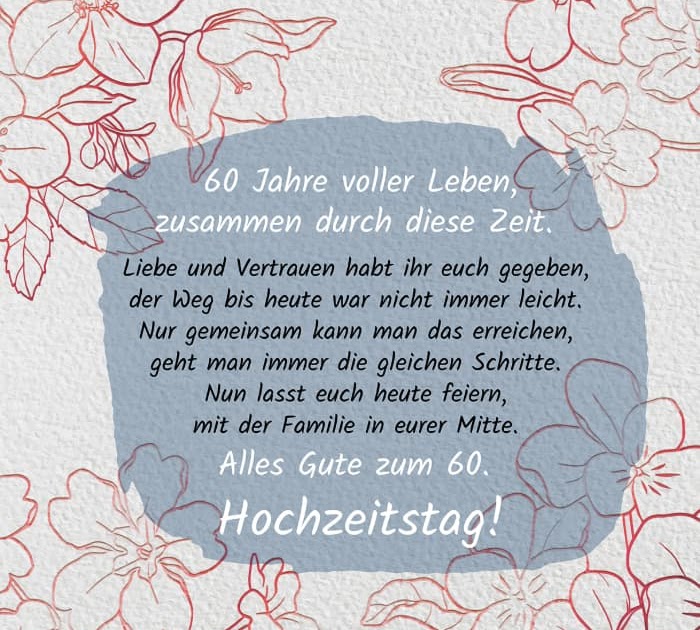 Kostenlose Vorlage Glückwunschkarte Diamantene Hochzeit