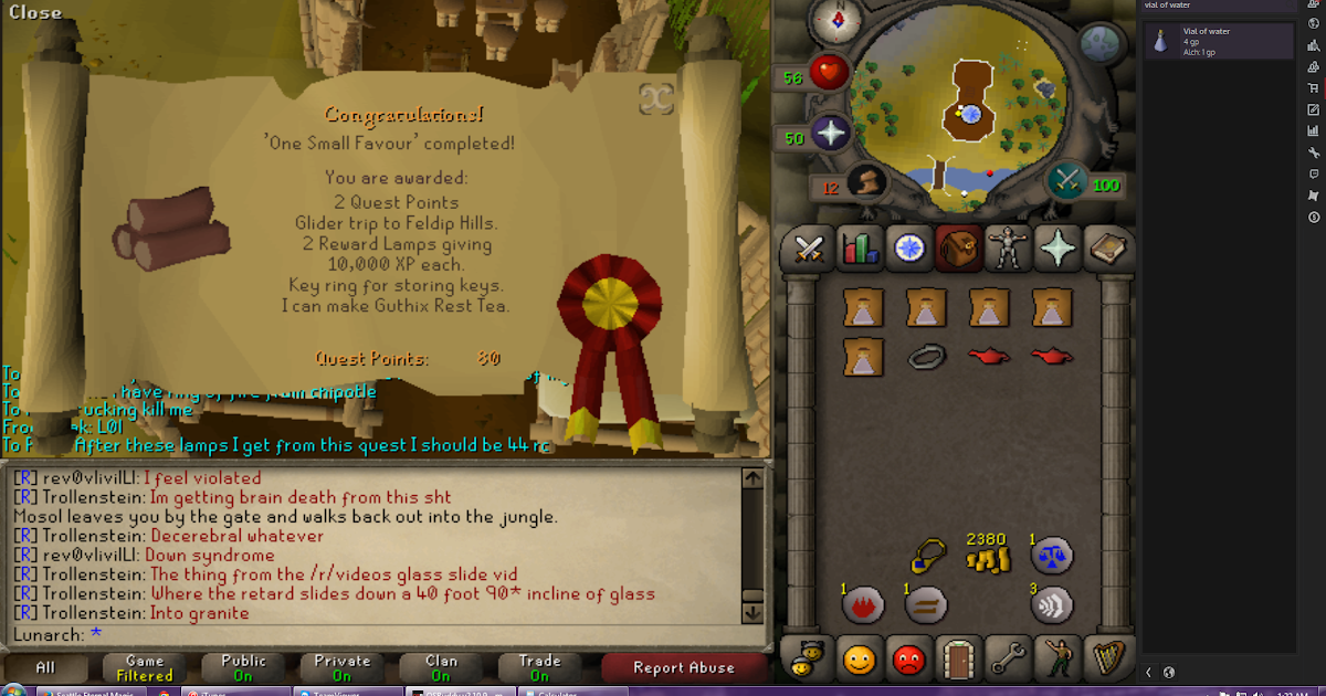 Osrs Quest Xp Lamps Rewards - Fastest 20k Exp In Runecrafting 2007 Old