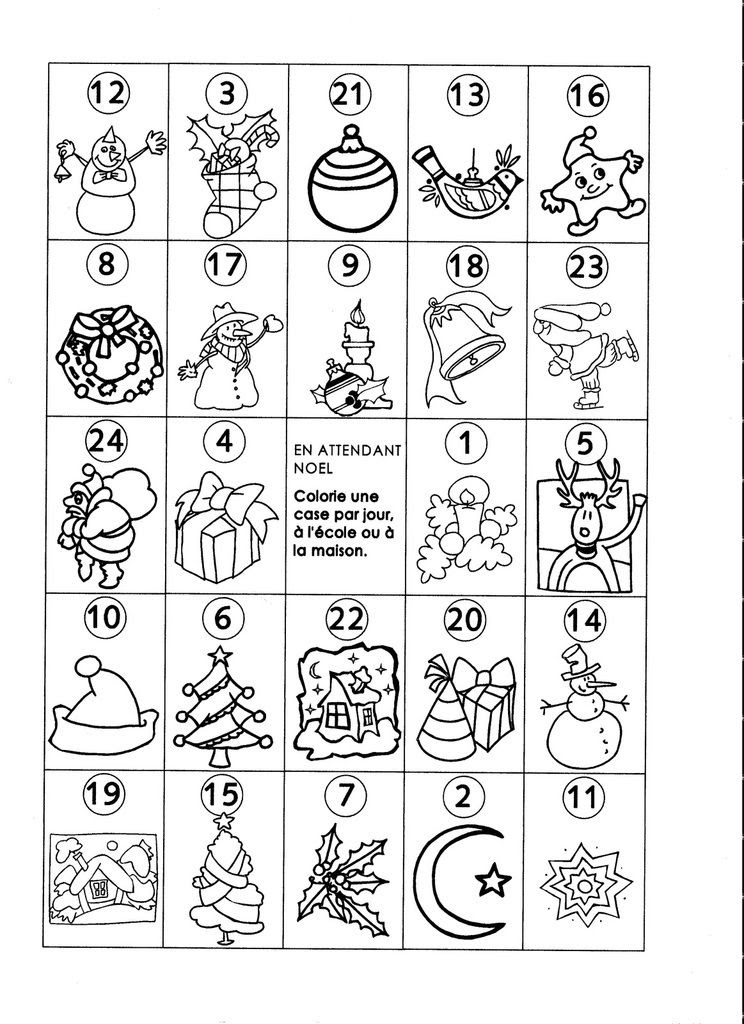522 coloriage calendrier de l'avent cp 434594