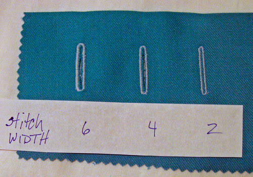 Button stitch width sample