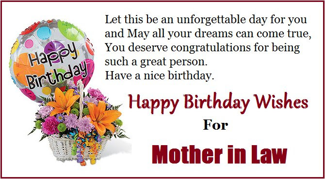 Happy Birthday My Dear Mother-In-Law