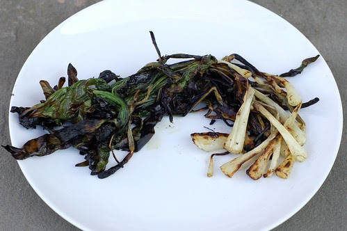 Grilled ramps by Eve Fox, the Garden of Eating blog, copyright 2013