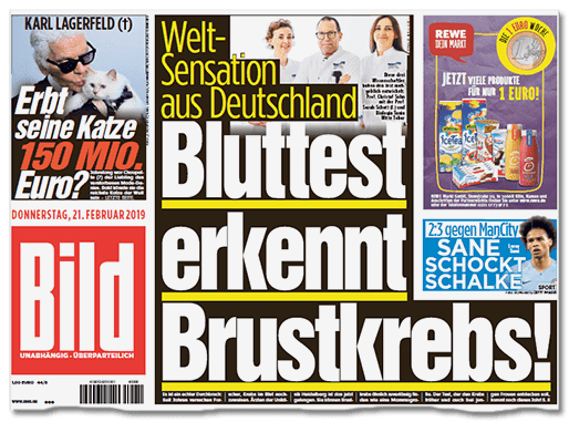 Titelblatt Bild Zeitung Heute - Test 3