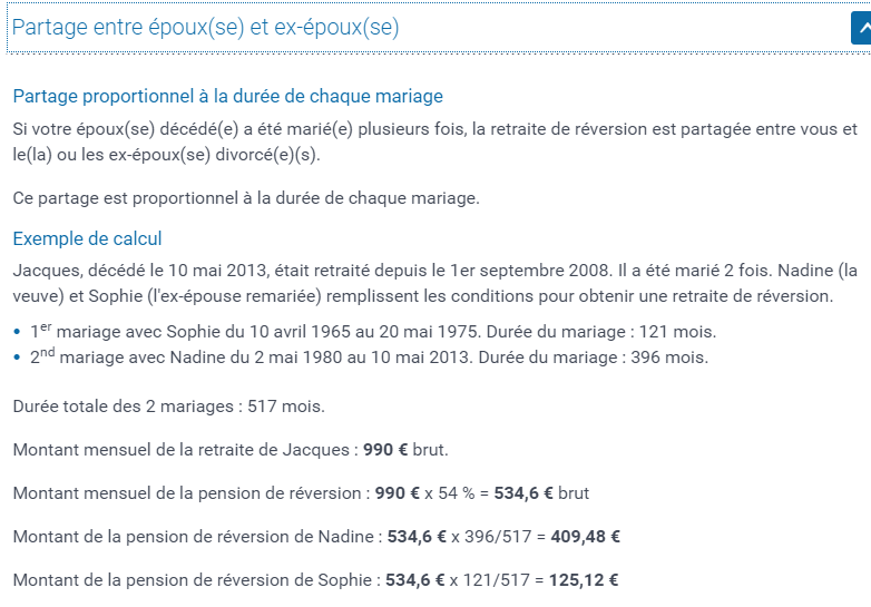 Exemple De Calcul Pension De Reversion  Le Meilleur Exemple