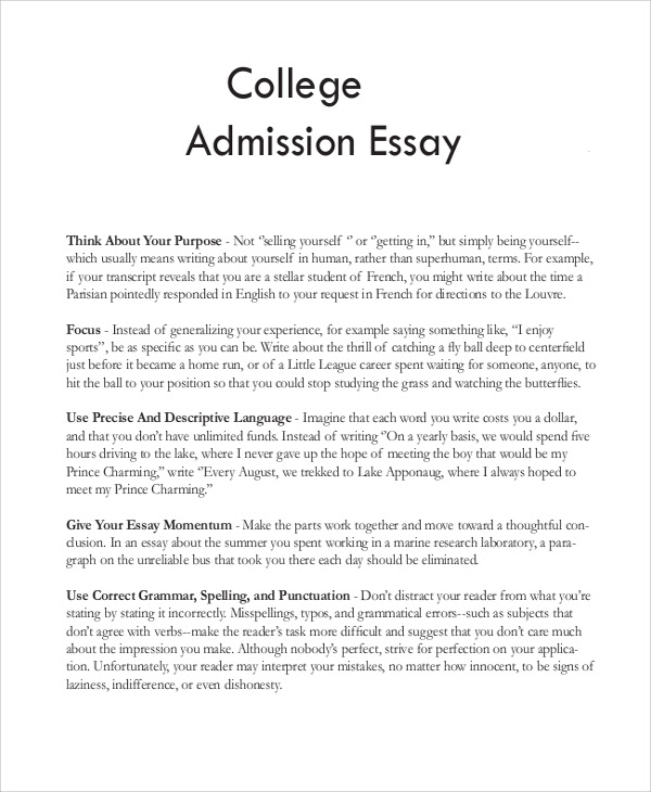 writing admission essay graduate school