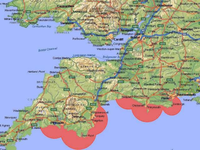 Map Uk South Coast - Direct Map