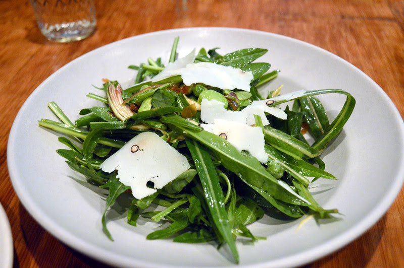 Dandelion Greens, soy beans, spring peas and parmesan