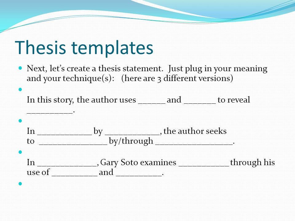 Thesis Statement Template Fill In The Blank Thesis Title Ideas for