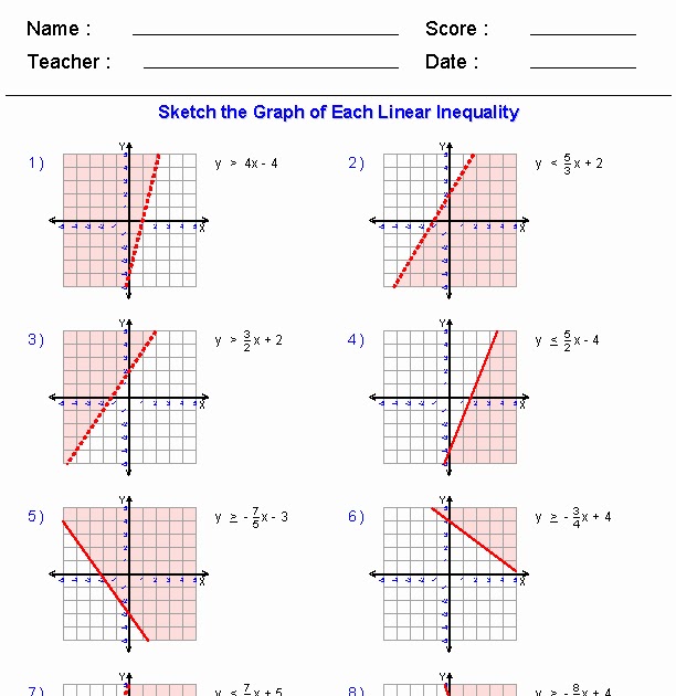 Mathworksheets4Kids Identifying Inequalities Answers - Domain And Range