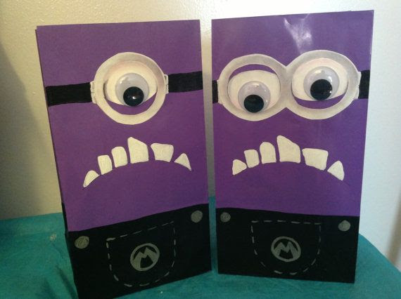 Despicable Me Birthday Party Purple Minion Treat Goody Bags