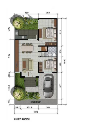 15 Rumah Minimalis 1 Lantai 3 Kamar Tidur Dan Garasi 