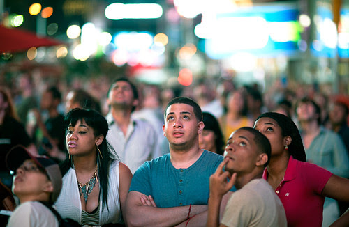 Mars Curiosity Rover Landing Broadcast at Times Square, Earth