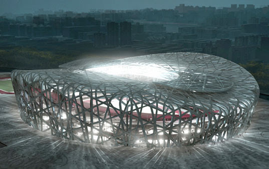 Beijing Olympic Stadium, Beijing Olympics 2008, Birds Nest building, Herzog DeMeuron, Green stadium building,