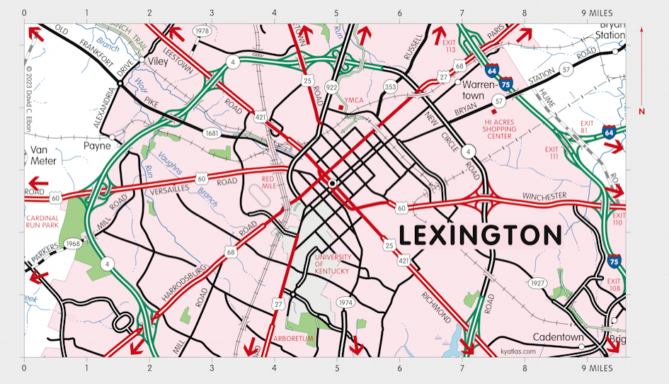 Printable Map Of Lexington Ky