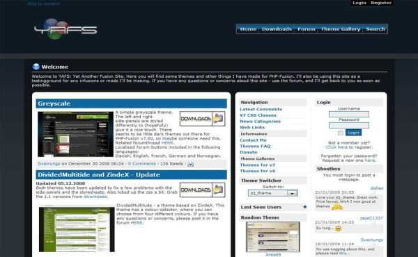 Black Gray Dark JQ Web2.0 php-fusion Theme