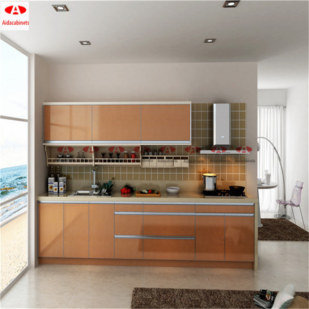 Modern stainless steel display kitchen cabinets with | Top Kitchen ...