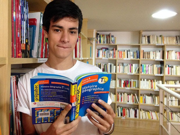 O inglês Thomas Valay, de 18 anos, estuda em uma escola francesa em São Paulo e vai fazer o Enem (Foto: Vanessa Fajardo/G1)
