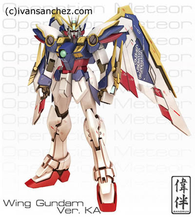 CG sandrum Wing Gundam KA 3D pose lightwave mesh