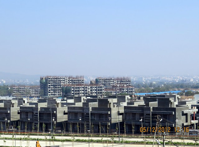 2nd, 6th & 7th Avenue from the viewing point on the Patio of the Site Office - Development in the 1st Year - Kolte-Patil Life Republic Marunji, Hinjewadi - Kasarsai Road, Pune 411057