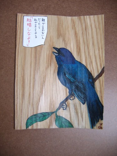 Indigo Bunting Sings in Japanese
