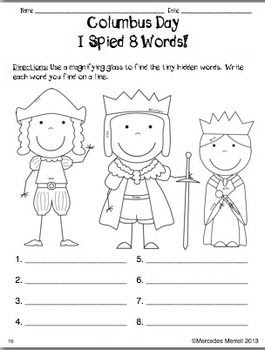 Kindergarten Christopher Columbus Worksheets | Math Worksheets Grade 1