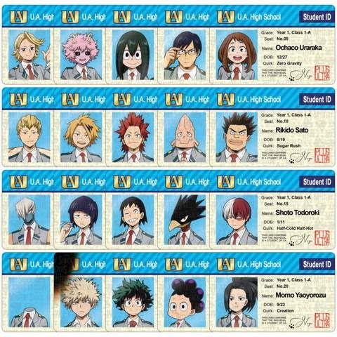 Mha I Card : MHA Students and Heroes Photo Cards My Hero Academia Photo