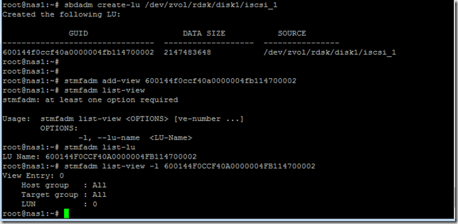 iSCSI LUN iSCSI LUN