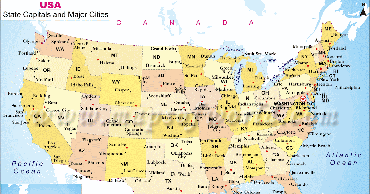 Us Map With Major Cities Labeled Zone Map