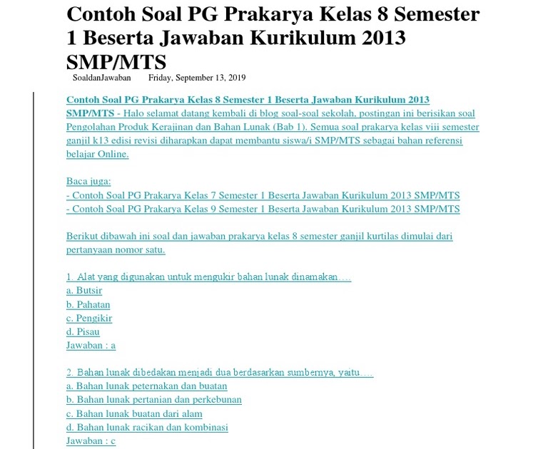 Contoh Soal Announcement